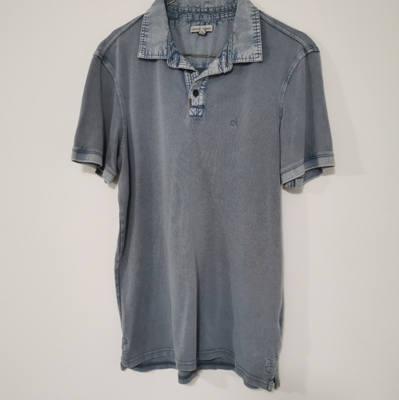 Blue Calvin Klein collared shirt - Picture 1 of 2